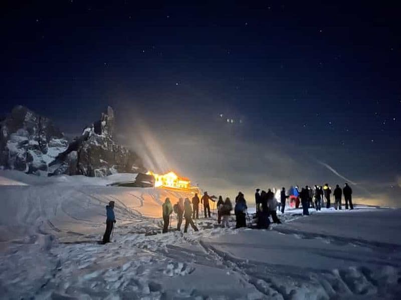 Billet Passo Rolle : randonnée en raquettes de nuit et dîner typique du Trentin