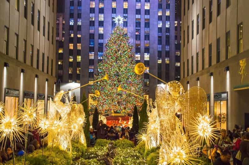 Billet New York : visite de nuit guidée des illuminations de Noël en bus à toit ouvert