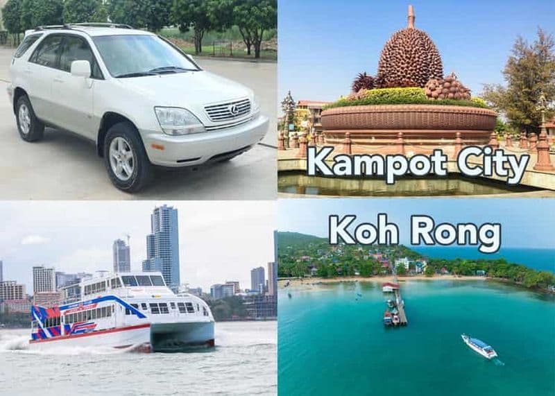 Billet Kampot vers/depuis l'île de Koh Rong Voiture privée et ferry-boat