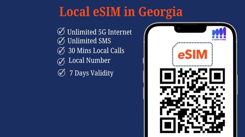 Billet Tbilissi : E-sim en Géorgie avec Internet illimité