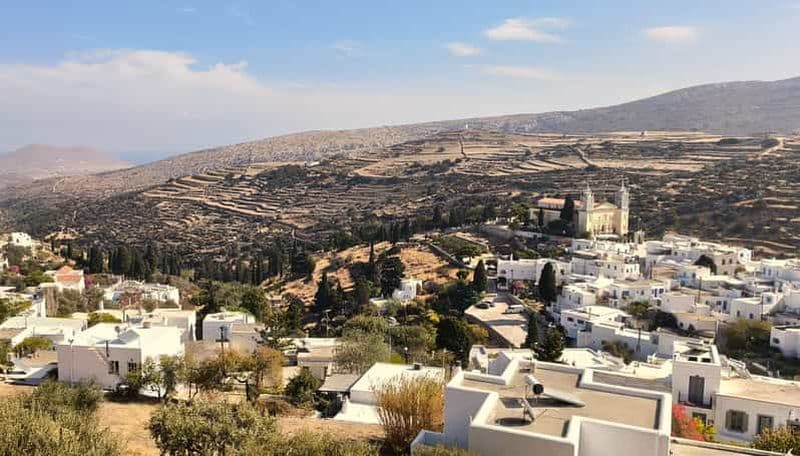 Billet Visite de Paros au coucher du soleil : village de Lefkes et coucher de soleil à Paroikia