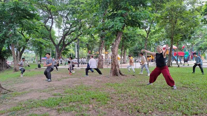 Billet Bangkok : Atelier de kung-fu traditionnel Wushu dans le parc Lumpini
