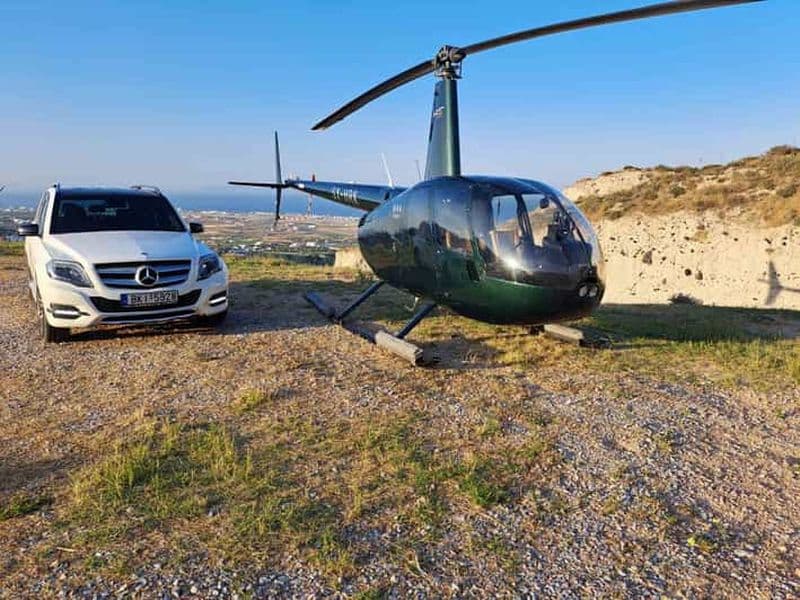 Billet Santorin : vol touristique en hélicoptère au-dessus de la caldeira