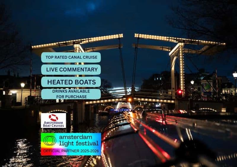 Billet Croisière de luxe au festival des lumières d'Amsterdam, guide capitaine, boissons