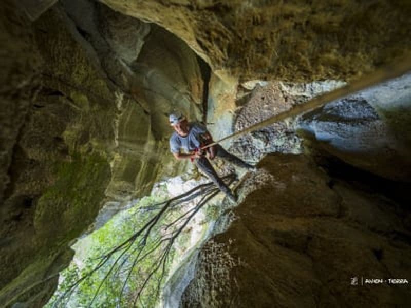 Billet Via souterrata d'Endieu dans les gorges du Chassezac près des Vans, Ardèche