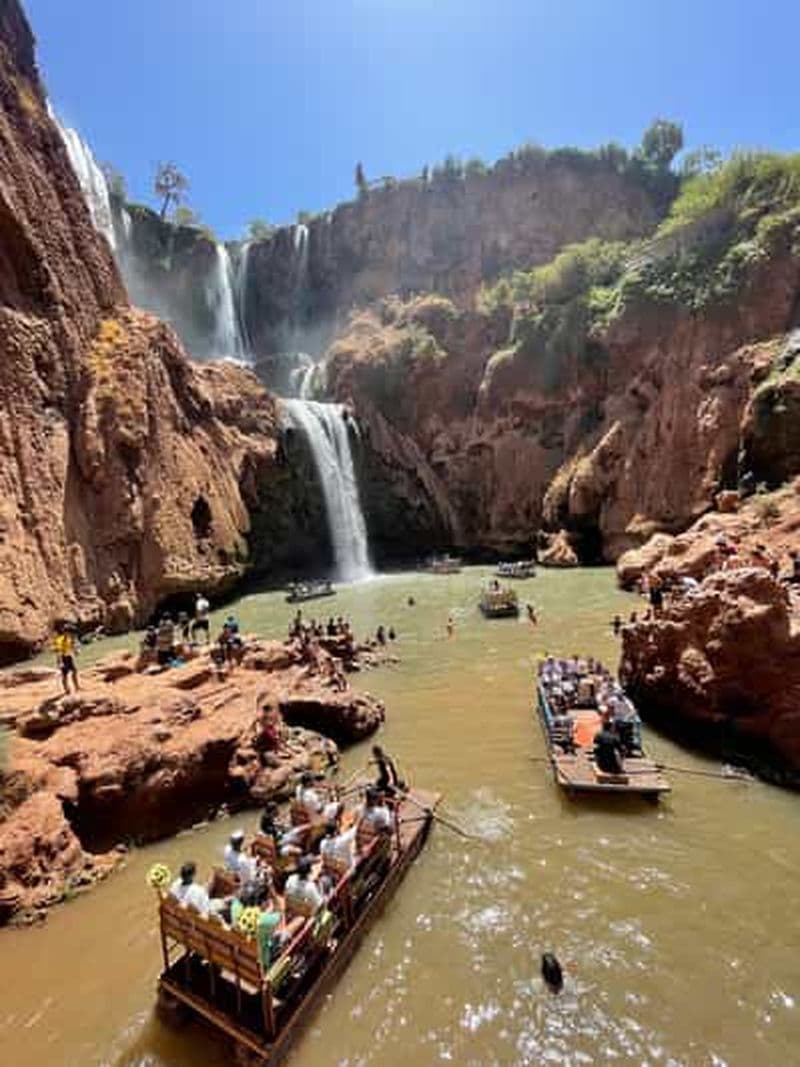 Billet Au départ de Marrakech : Randonnée guidée et excursion en bateau aux cascades d'Ouzoud