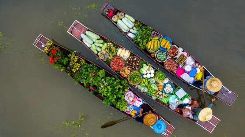 Billet Depuis Bangkok : visite gastronomique du chemin de fer de Maeklong et du marché flottant