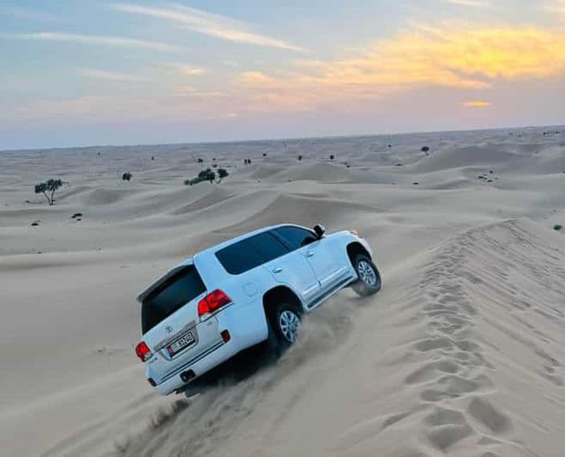 Billet Abou Dabi : excursion magique en 4x4, balade à dos de chameau et sandboard