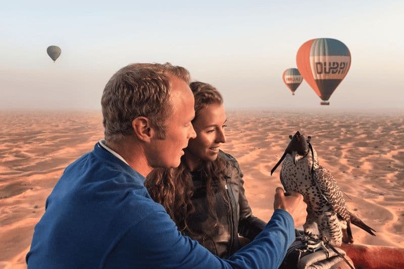 Billet Dubaï : Vol de luxe en montgolfière avec petit-déjeuner Michelin