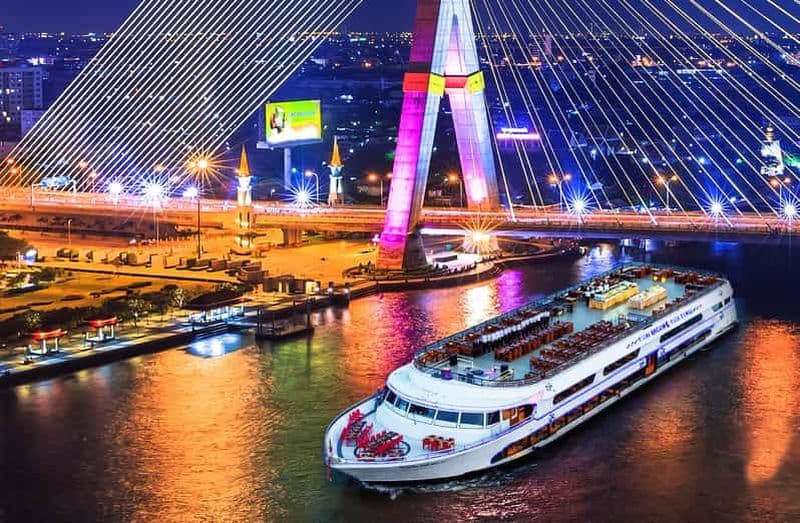 Billet Bangkok : Dîner et spectacles de 2 heures sur la croisière fluviale White Orchid