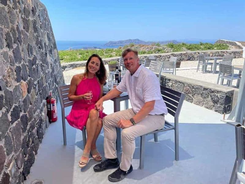 Billet Santorin : visite privée de 5 heures avec dégustation de vin au coucher du soleil