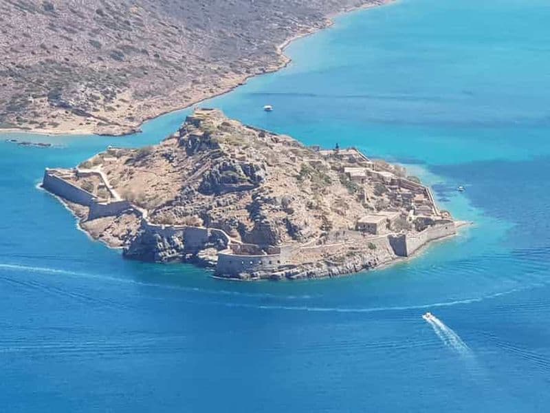 Billet Île Spinalonga, grotte de Milatos, bateau à moteur, dégustation d'olives