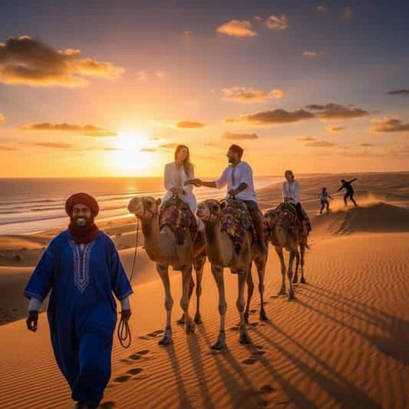 Billet Agadir : sandboard et balade à dos de chameau au coucher du soleil avec barbecue en option