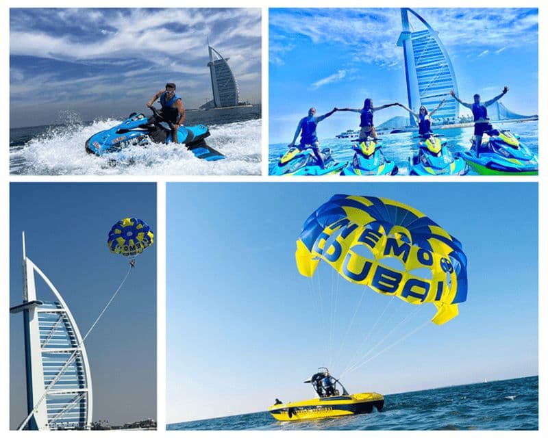 Billet Combo : 30 minutes de jet-ski à Burj Al Arab et parachute ascensionnel en solo