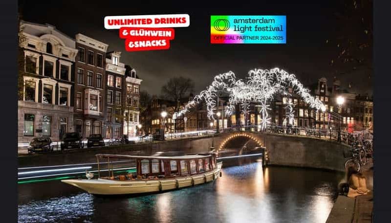 Billet Amsterdam : croisière chauffée Light Festival + boissons et en-cas illimités