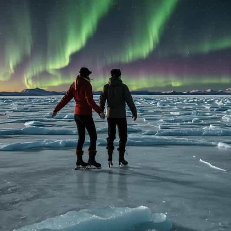Billet Rovaniemi : Tour des aurores boréales en patins à glace