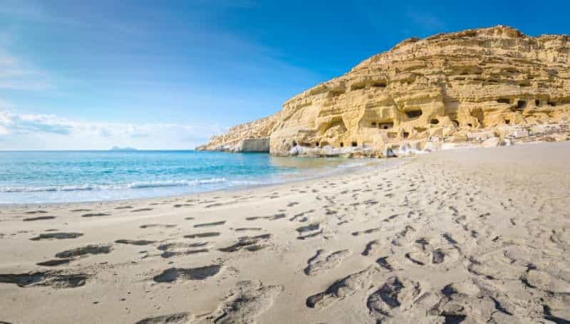 Billet Depuis Héraklion : Excursion d'une journée à la plage et aux grottes de Matala Hippie Beach