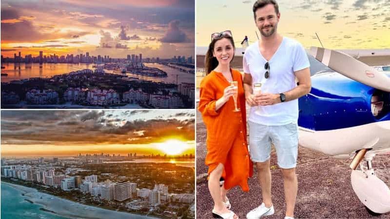 Billet Coucher de soleil à Miami : Visite privée en avion de luxe
