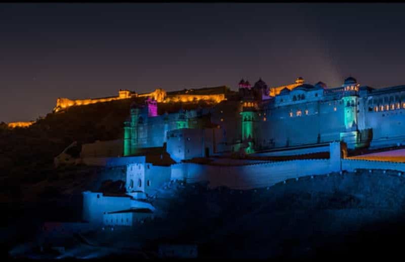 Billet Spectacle son et lumière du fort d'Amber de Jaipur avec dîner