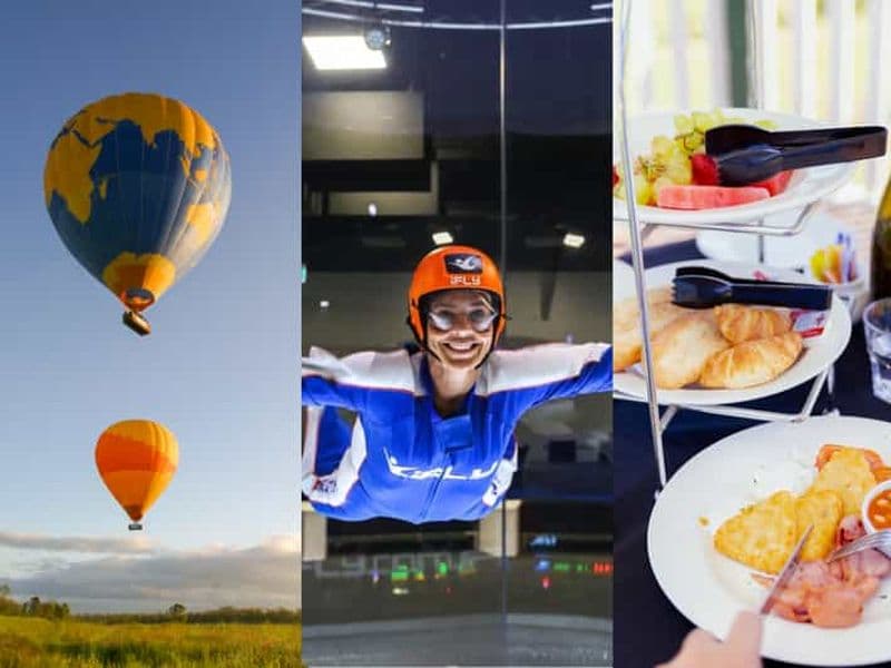 Billet Gold Coast : montgolfière, petit-déjeuner au vignoble et iFly