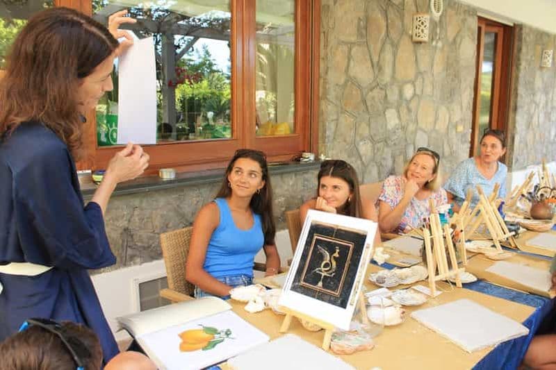 Billet Vico Equense : atelier de peinture à fresque et dégustation de vin