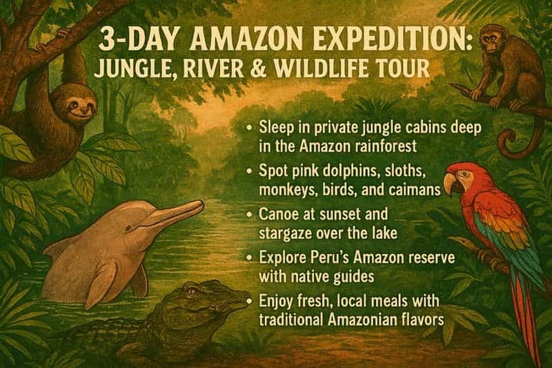 Billet Expédition de 3 jours en Amazonie : jungle, rivière et faune