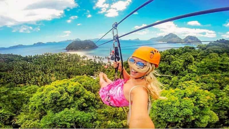 Billet El Nido : Aventure en tyrolienne à deux voies avec vue sur la mer et les falaises