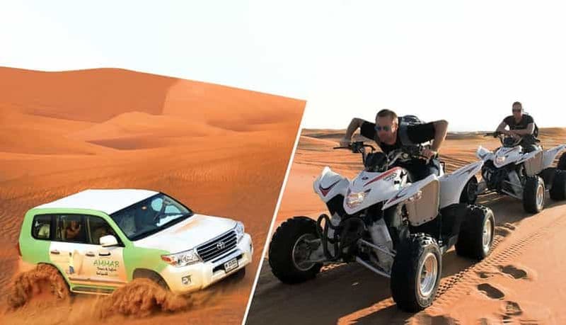 Billet Dubaï : Safari dans le désert, balade en quad, à dos de chameau et surf des sables