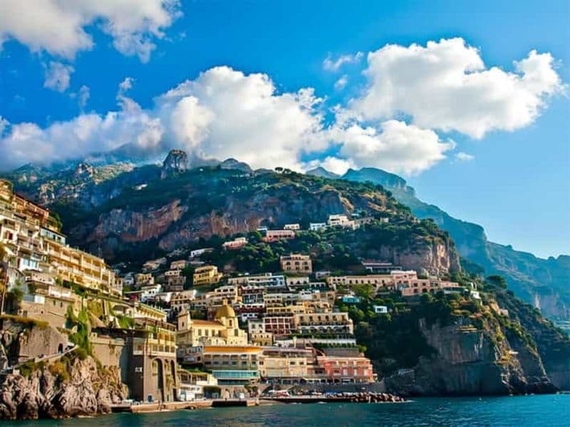 Billet Au départ de Rome : Excursion d'une journée à Pompéi, Positano et la côte amalfitaine