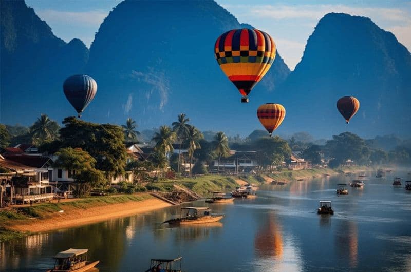 Billet Vang Vieng : Montgolfière et balade en karting