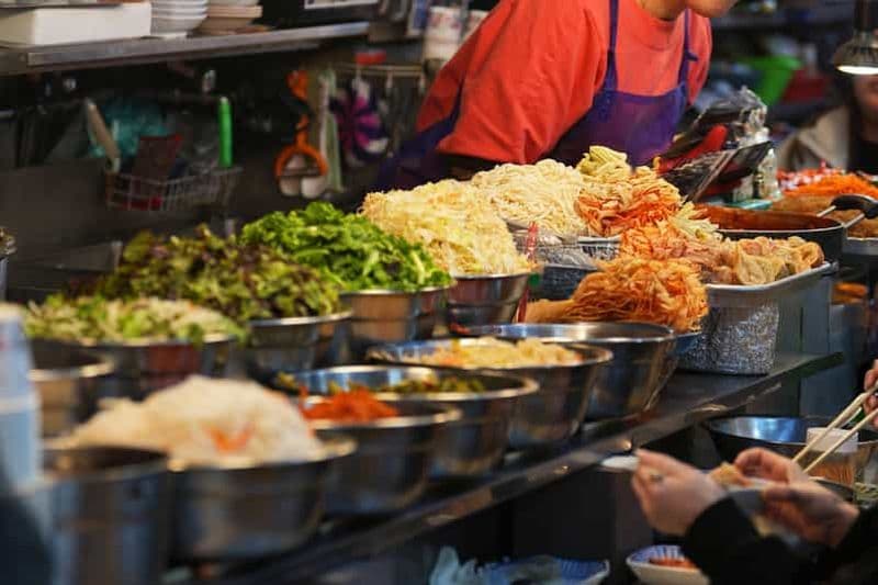 Billet Séoul : visite culinaire végétalienne et végétarienne au marché de Gwangjang