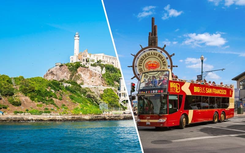Billet Combo : visite d'Alcatraz + visite en bus à arrêts multiples de 48 heures à San Francisco
