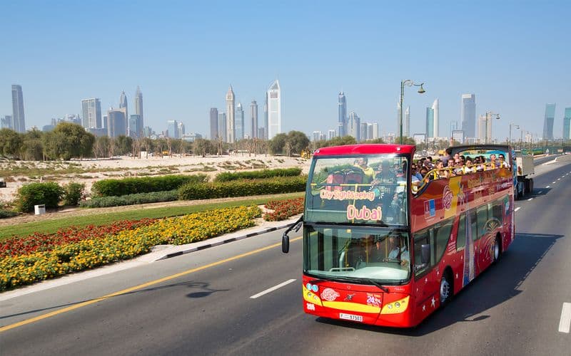 Billet Visite de la ville : Visite guidée de Dubaï en bus avec coucher de soleil et visite nocturne en bus