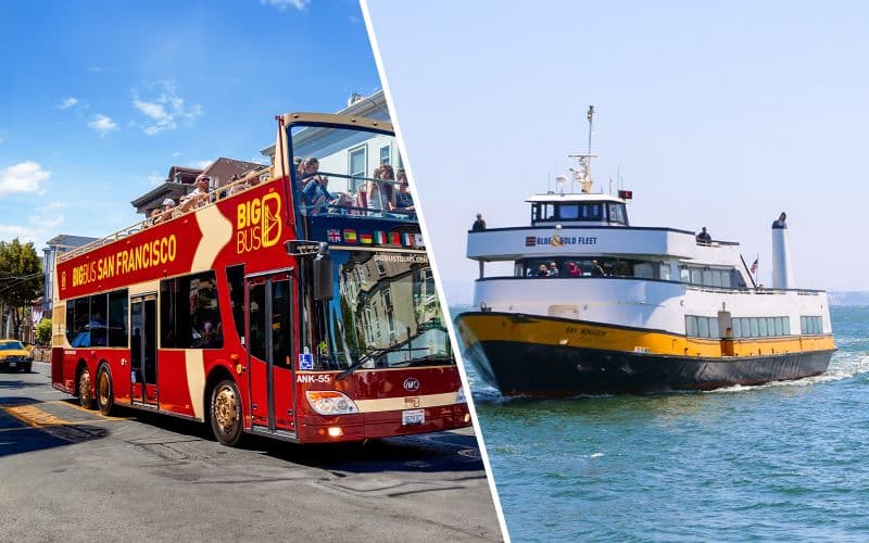 Billet Combo : Tour en bus Hop-On Hop-Off de San Francisco + billets pour la croisière dans la baie du Golden Gate et à Alcatraz