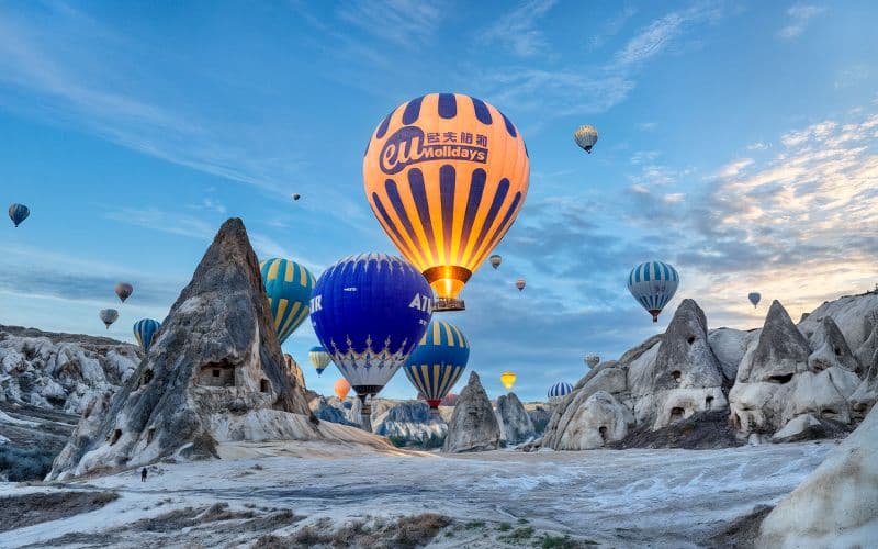 Billet Visite de la vallée de Goreme en montgolfière au lever du soleil avec petit-déjeuner et transferts
