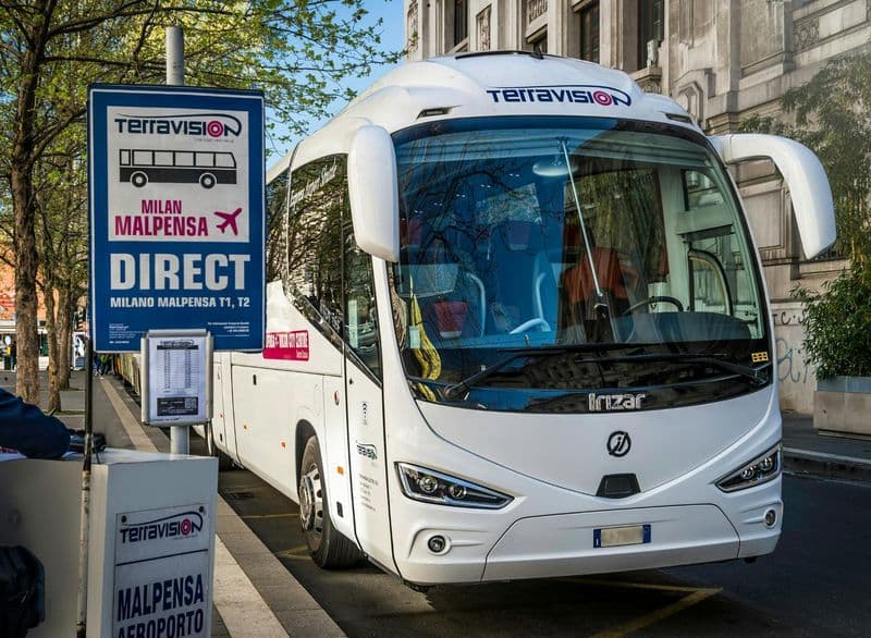 Billet Transfert en bus entre l'aéroport de Malpensa et le centre-ville de Milan
