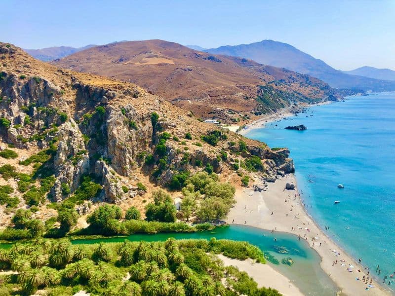 Billet Visite en bateau vers la plage de Preveli Palm et repas en taverne