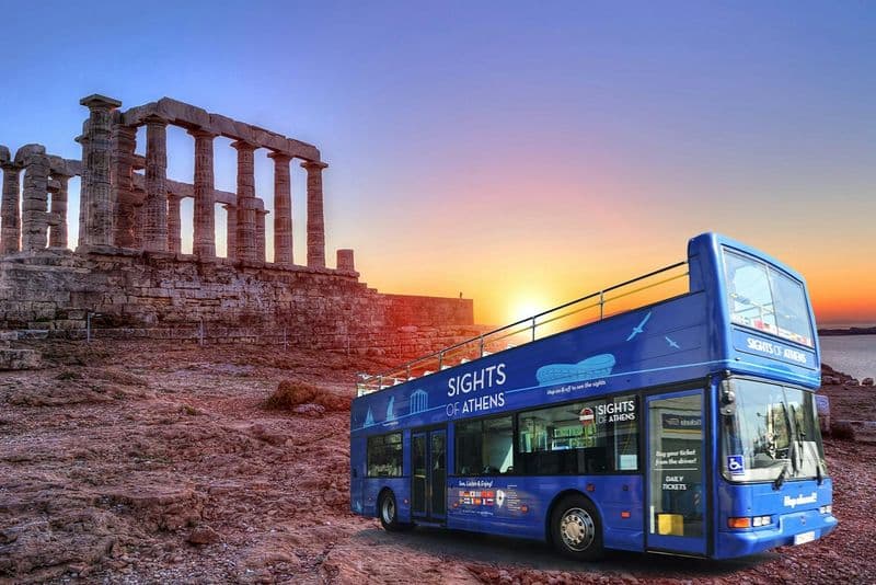Billet Sights of Athens Combo : Bus Hop-on Hop-off + visite du Cap Sounion au coucher du soleil