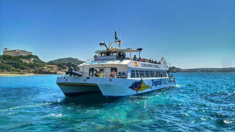 Billet Palma de Majorque : Croisière de 4 heures et bateau à fond de verre à Puerto de Andratx + Buffet