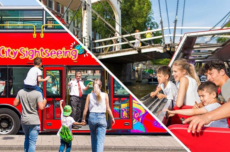 Billet City Sightseeing Amsterdam : Bus-on Hop-off + visite en bateau