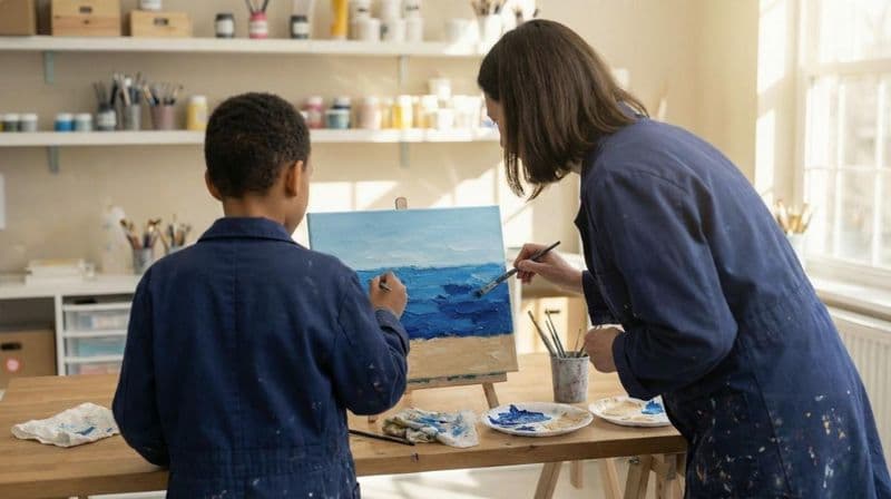Billet Atelier - Réalisez votre peinture au couteau avec votre enfant