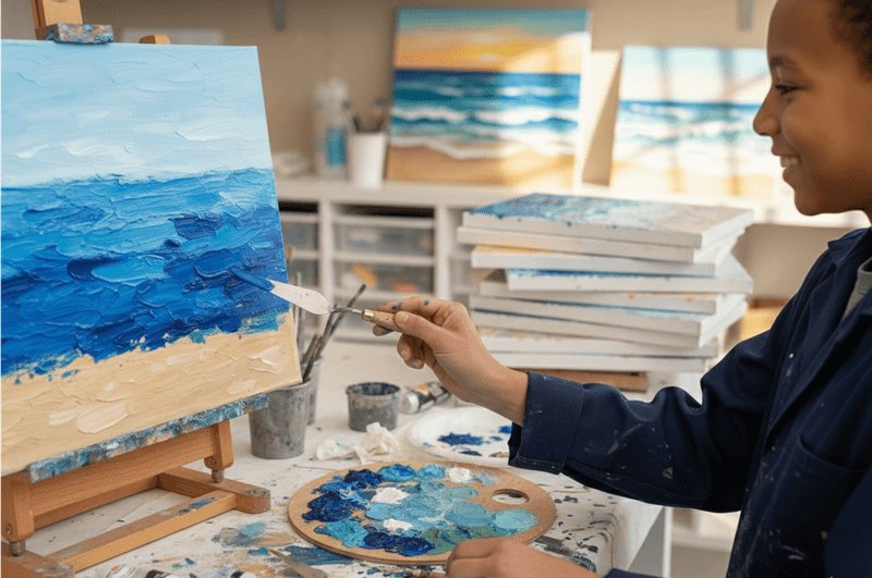 Billet Atelier - Réalise ta peinture au couteau