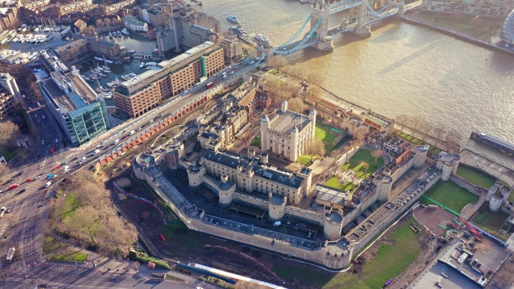 Vue aérienne de la Tour de Londres