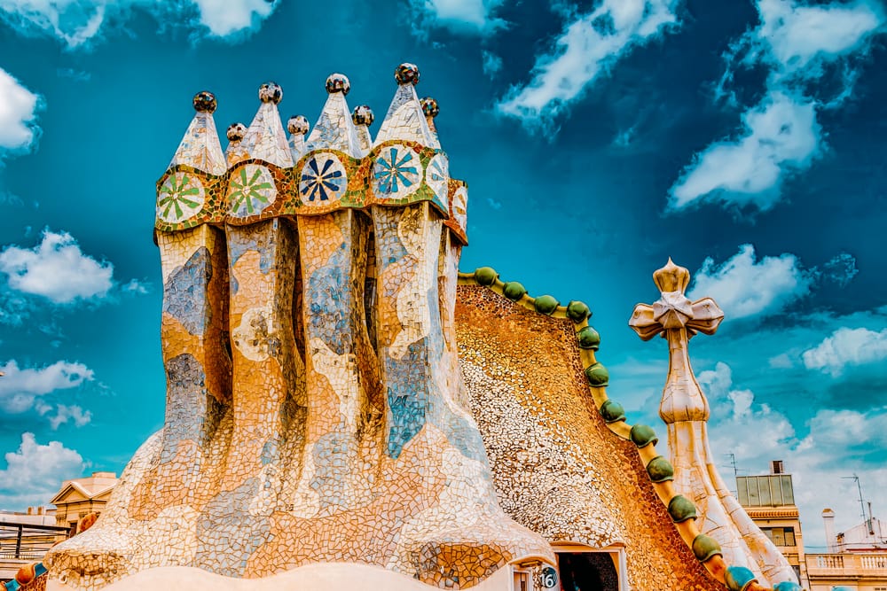 Le toit de la Casa Batllo à Barcelone