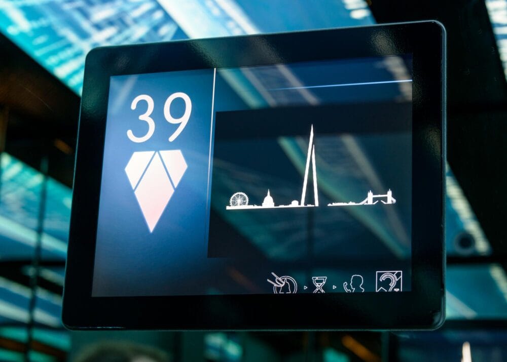 écran ascenseur The Shard