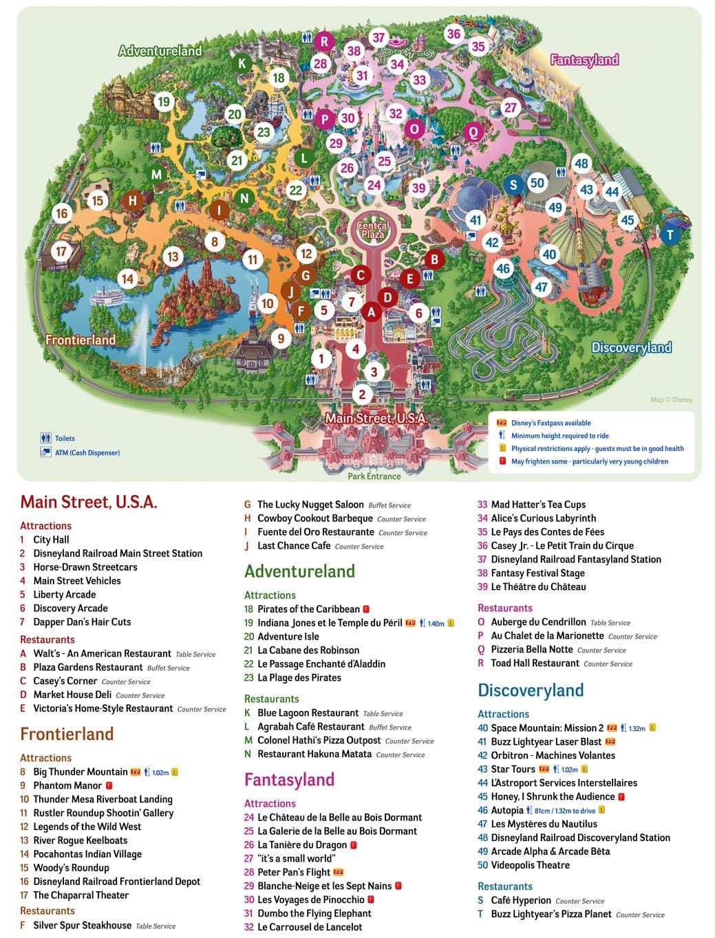 Plan du parc Disneyland Paris