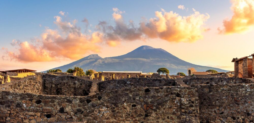 Pompéi et vue sur le Vésuve