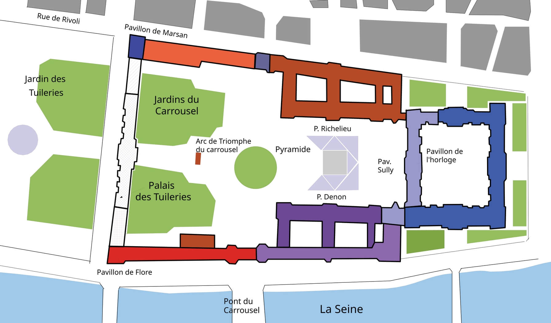 Plan du Musée du Louvre à Paris