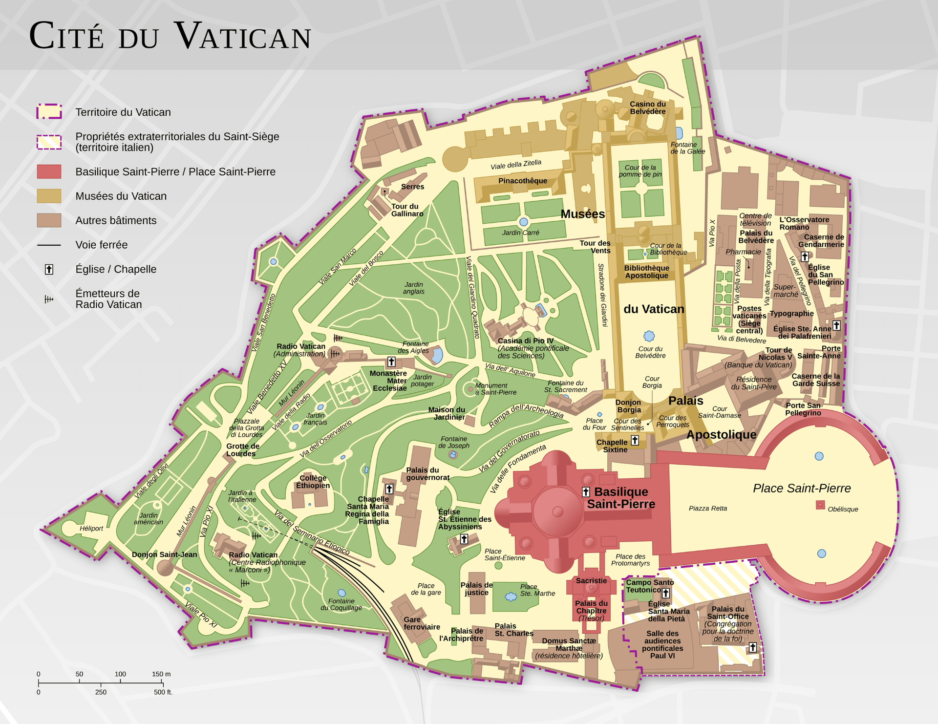 Plan et carte du Vatican