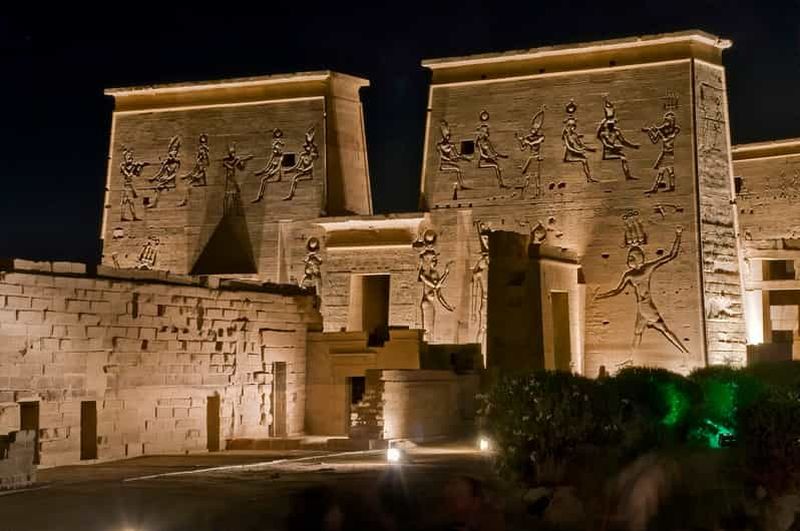 Assouan : Spectacle son et lumière du temple de Philae avec frais d'entrée